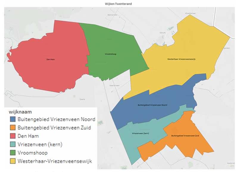 verdeling wijken Twenterand per wijknaam